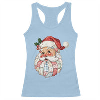 Vintage Retro Patchwork Santa Xmas Racerback Tank Top Merry Christmas Holiday - Wonder Print Shop
