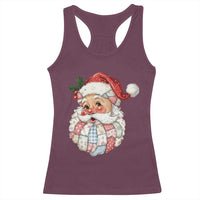 Vintage Retro Patchwork Santa Xmas Racerback Tank Top Merry Christmas Holiday - Wonder Print Shop
