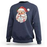 Vintage Retro Patchwork Santa Xmas Sweatshirt Merry Christmas Holiday - Wonder Print Shop