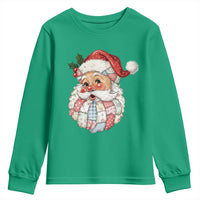 Vintage Retro Patchwork Santa Xmas Youth Sweatshirt Merry Christmas Holiday - Wonder Print Shop