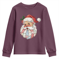 Vintage Retro Patchwork Santa Xmas Youth Sweatshirt Merry Christmas Holiday - Wonder Print Shop