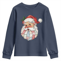 Vintage Retro Patchwork Santa Xmas Youth Sweatshirt Merry Christmas Holiday - Wonder Print Shop