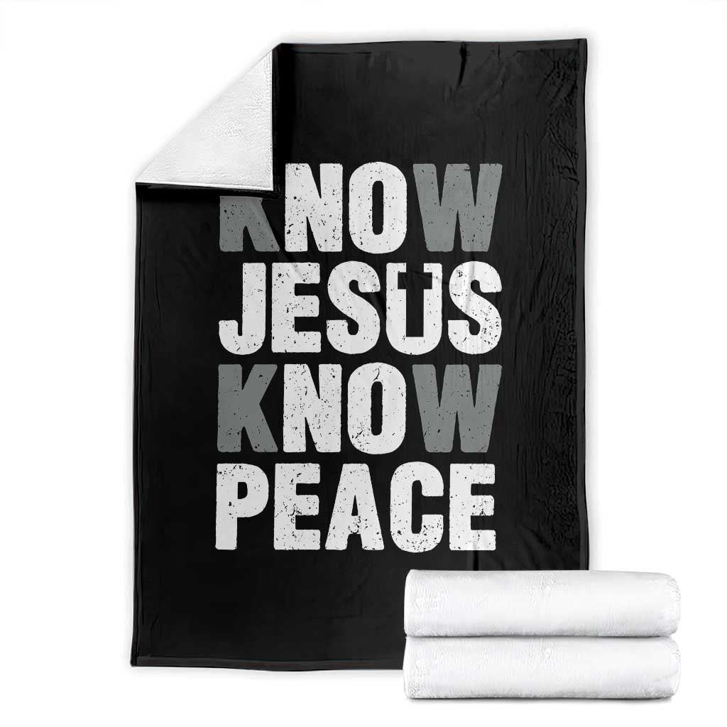 Christian Know Jesus Know Peace Throw Blanket Religion God Church Bible - Wonder Print Shop