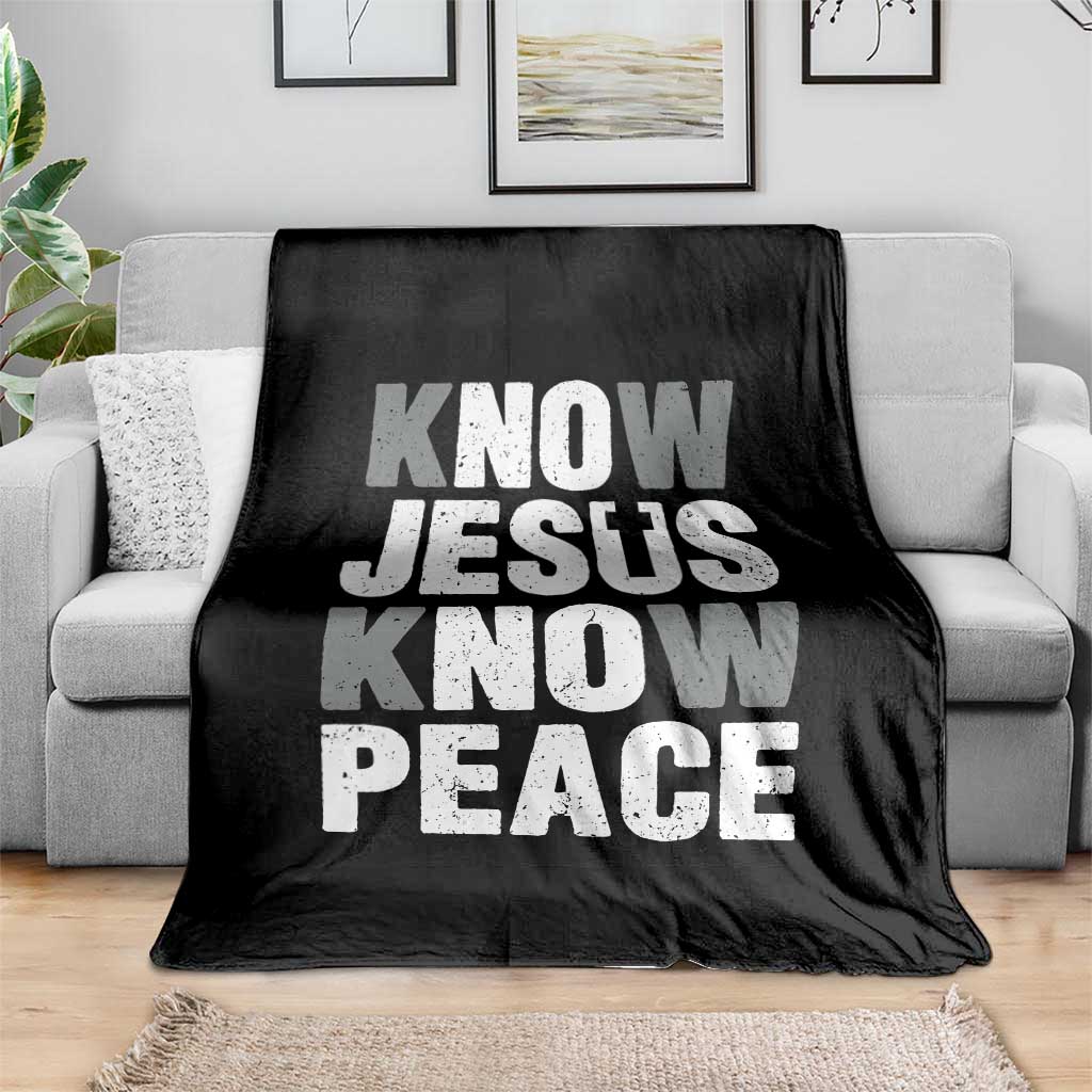 Christian Know Jesus Know Peace Throw Blanket Religion God Church Bible - Wonder Print Shop