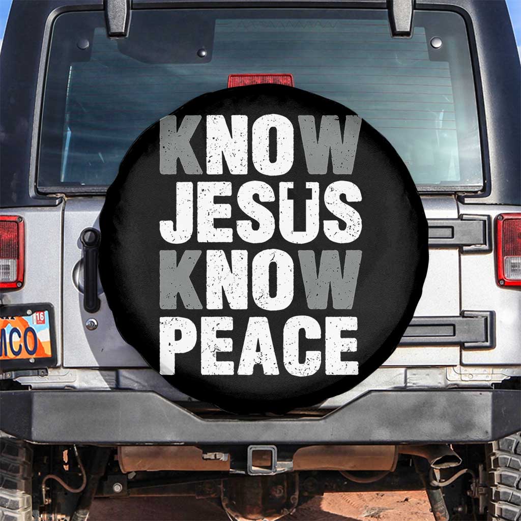 Christian Know Jesus Know Peace Spare Tire Cover Religion God Church Bible - Wonder Print Shop