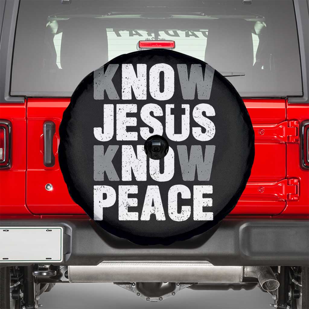 Christian Know Jesus Know Peace Spare Tire Cover Religion God Church Bible - Wonder Print Shop