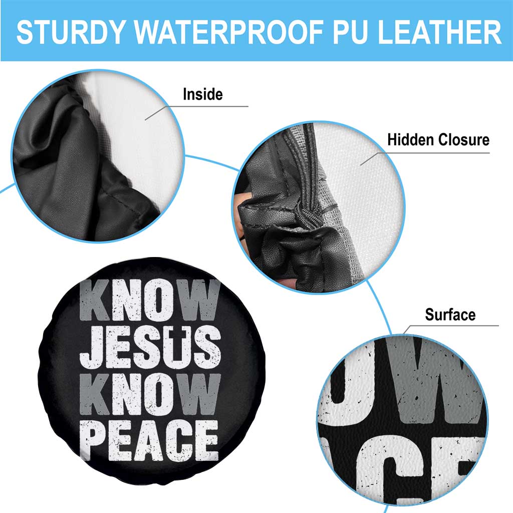 Christian Know Jesus Know Peace Spare Tire Cover Religion God Church Bible - Wonder Print Shop