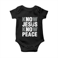 Christian Know Jesus Know Peace Baby Onesie Religion God Church Bible - Wonder Print Shop