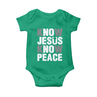 Christian Know Jesus Know Peace Baby Onesie Religion God Church Bible - Wonder Print Shop