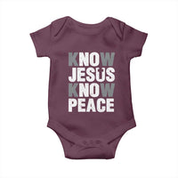 Christian Know Jesus Know Peace Baby Onesie Religion God Church Bible - Wonder Print Shop