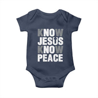 Christian Know Jesus Know Peace Baby Onesie Religion God Church Bible - Wonder Print Shop