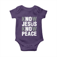 Christian Know Jesus Know Peace Baby Onesie Religion God Church Bible - Wonder Print Shop
