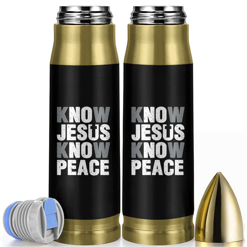Christian Know Jesus Know Peace Bullet Tumbler Religion God Church Bible - Wonder Print Shop