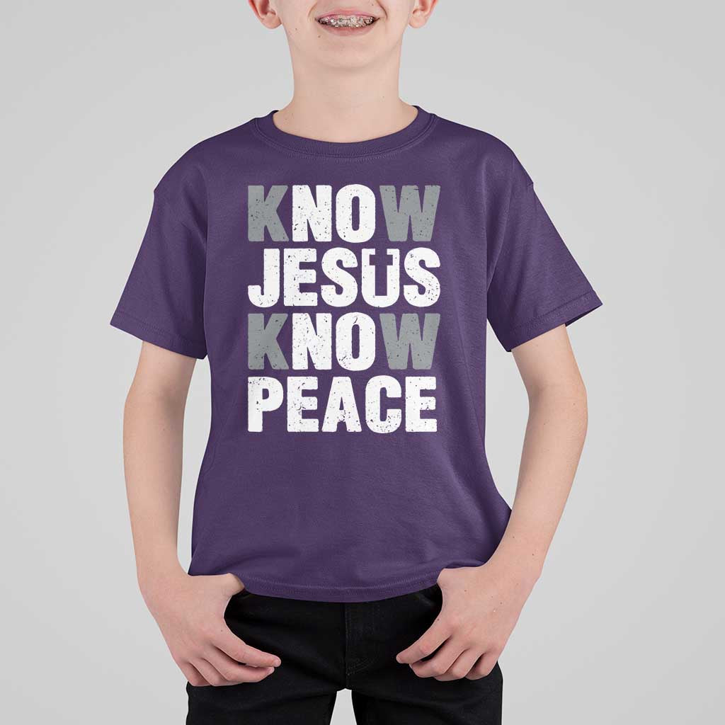 Christian Know Jesus Know Peace T Shirt For Kid Religion God Church Bible - Wonder Print Shop