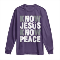 Christian Know Jesus Know Peace Long Sleeve Shirt Religion God Church Bible - Wonder Print Shop