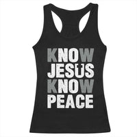 Christian Know Jesus Know Peace Racerback Tank Top Religion God Church Bible - Wonder Print Shop