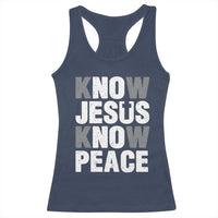 Christian Know Jesus Know Peace Racerback Tank Top Religion God Church Bible - Wonder Print Shop