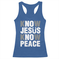 Christian Know Jesus Know Peace Racerback Tank Top Religion God Church Bible - Wonder Print Shop