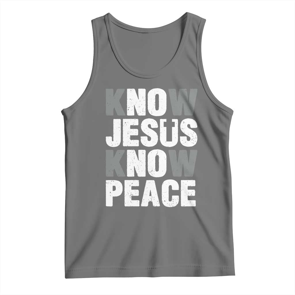 Christian Know Jesus Know Peace Tank Top Religion God Church Bible - Wonder Print Shop