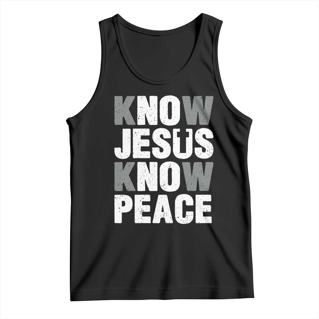 Christian Know Jesus Know Peace Tank Top Religion God Church Bible - Wonder Print Shop