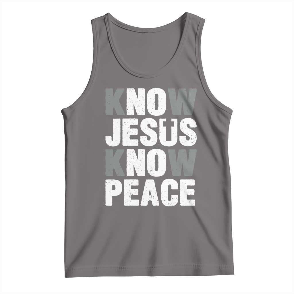 Christian Know Jesus Know Peace Tank Top Religion God Church Bible - Wonder Print Shop