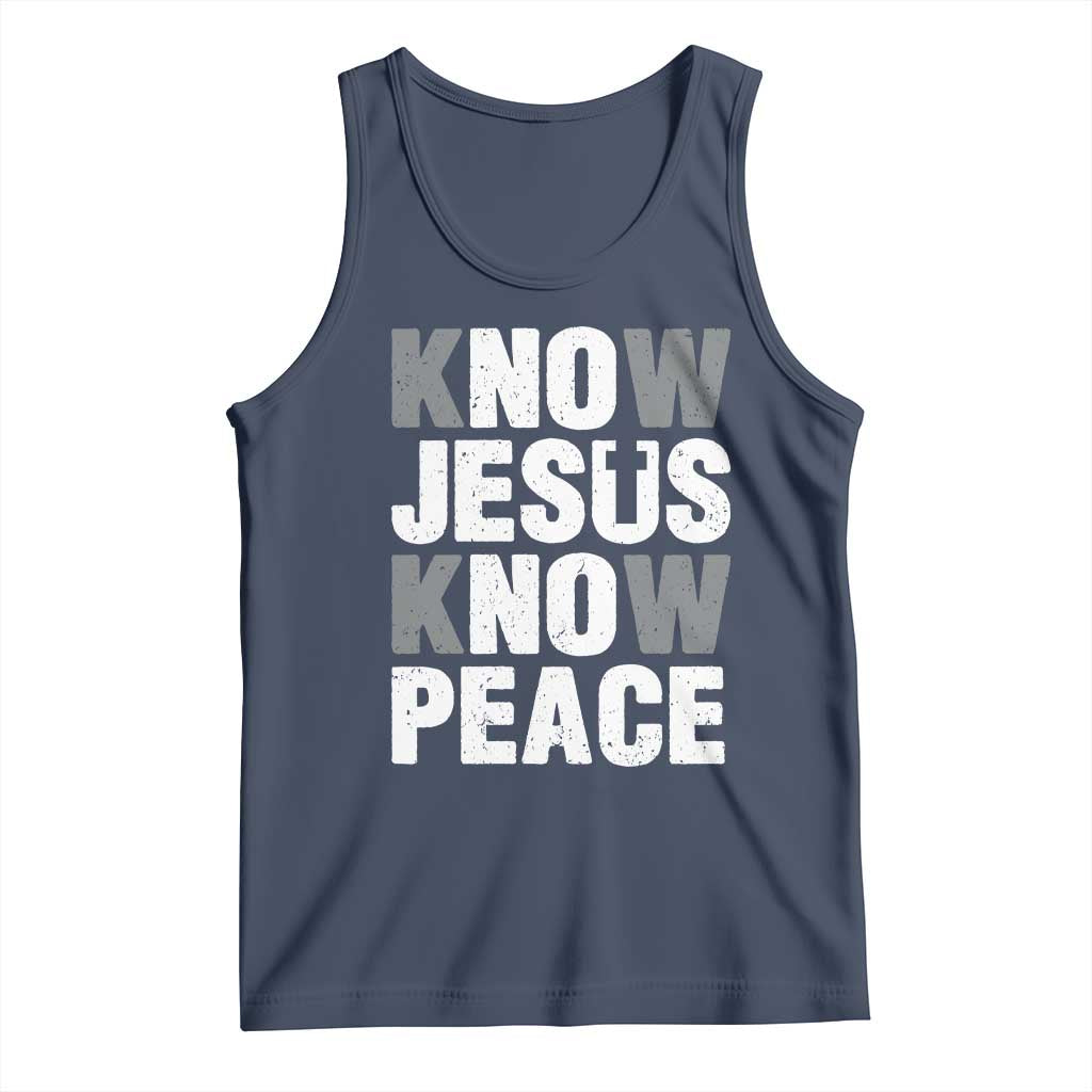 Christian Know Jesus Know Peace Tank Top Religion God Church Bible - Wonder Print Shop