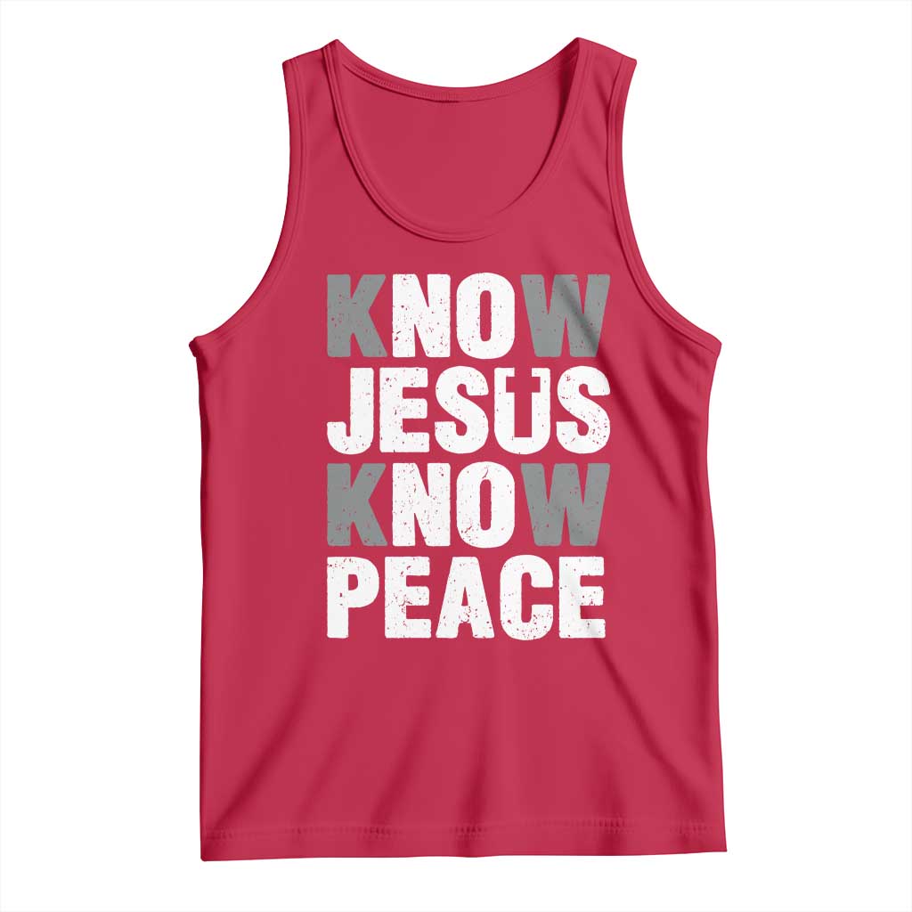 Christian Know Jesus Know Peace Tank Top Religion God Church Bible - Wonder Print Shop