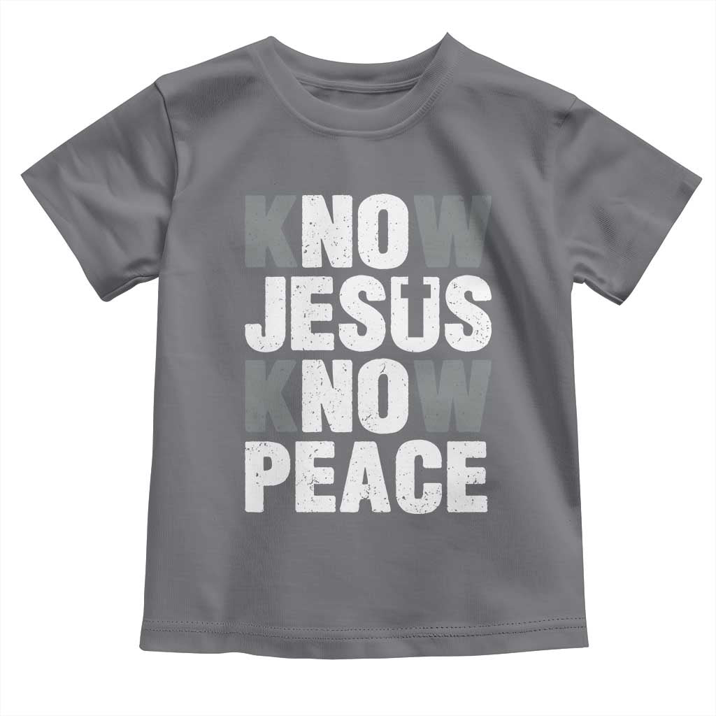 Christian Know Jesus Know Peace Toddler T Shirt Religion God Church Bible - Wonder Print Shop