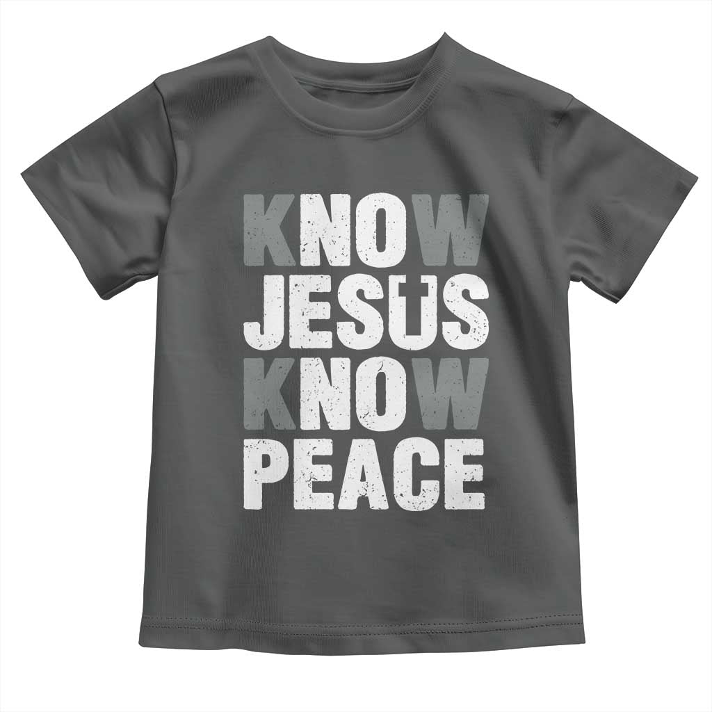 Christian Know Jesus Know Peace Toddler T Shirt Religion God Church Bible - Wonder Print Shop