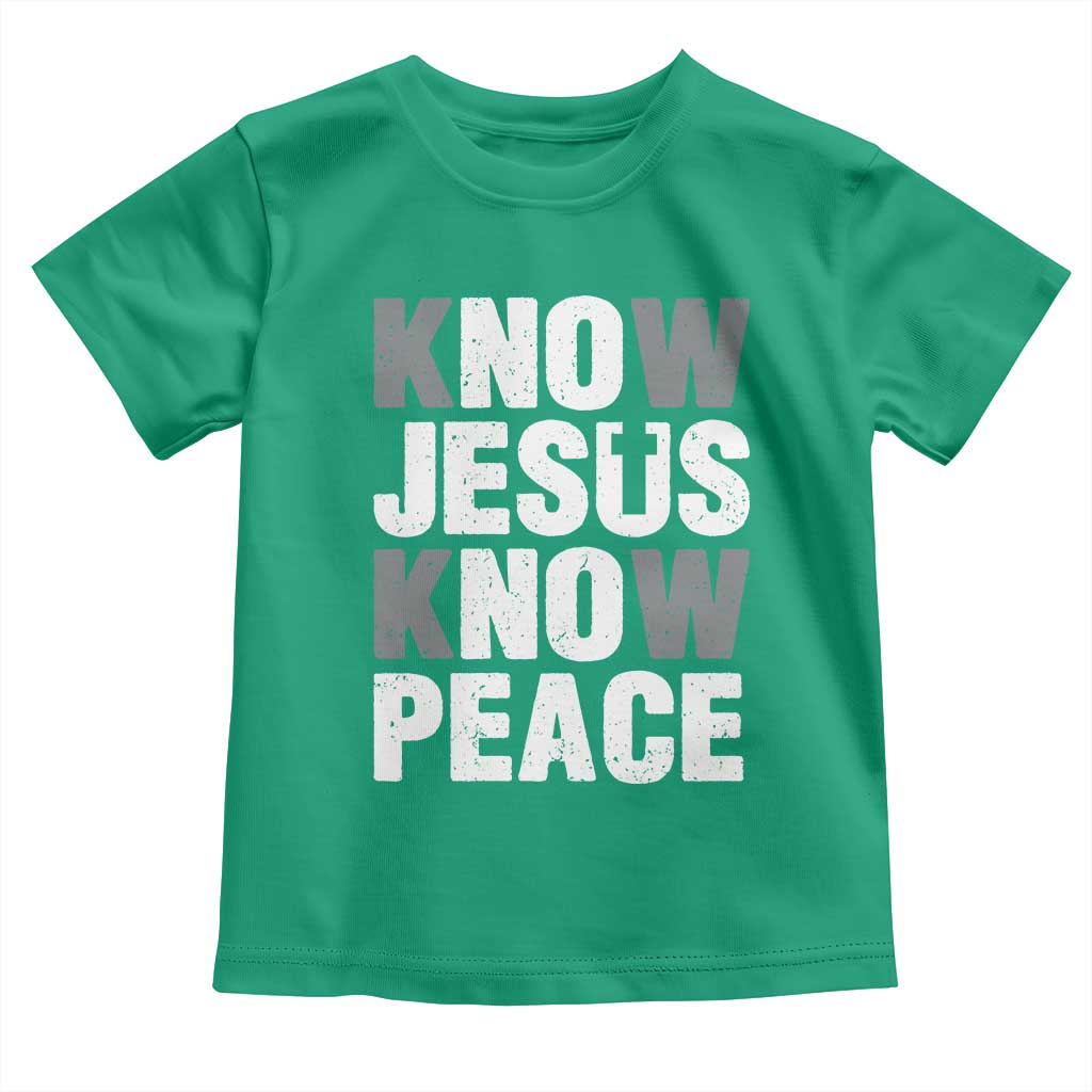 Christian Know Jesus Know Peace Toddler T Shirt Religion God Church Bible - Wonder Print Shop