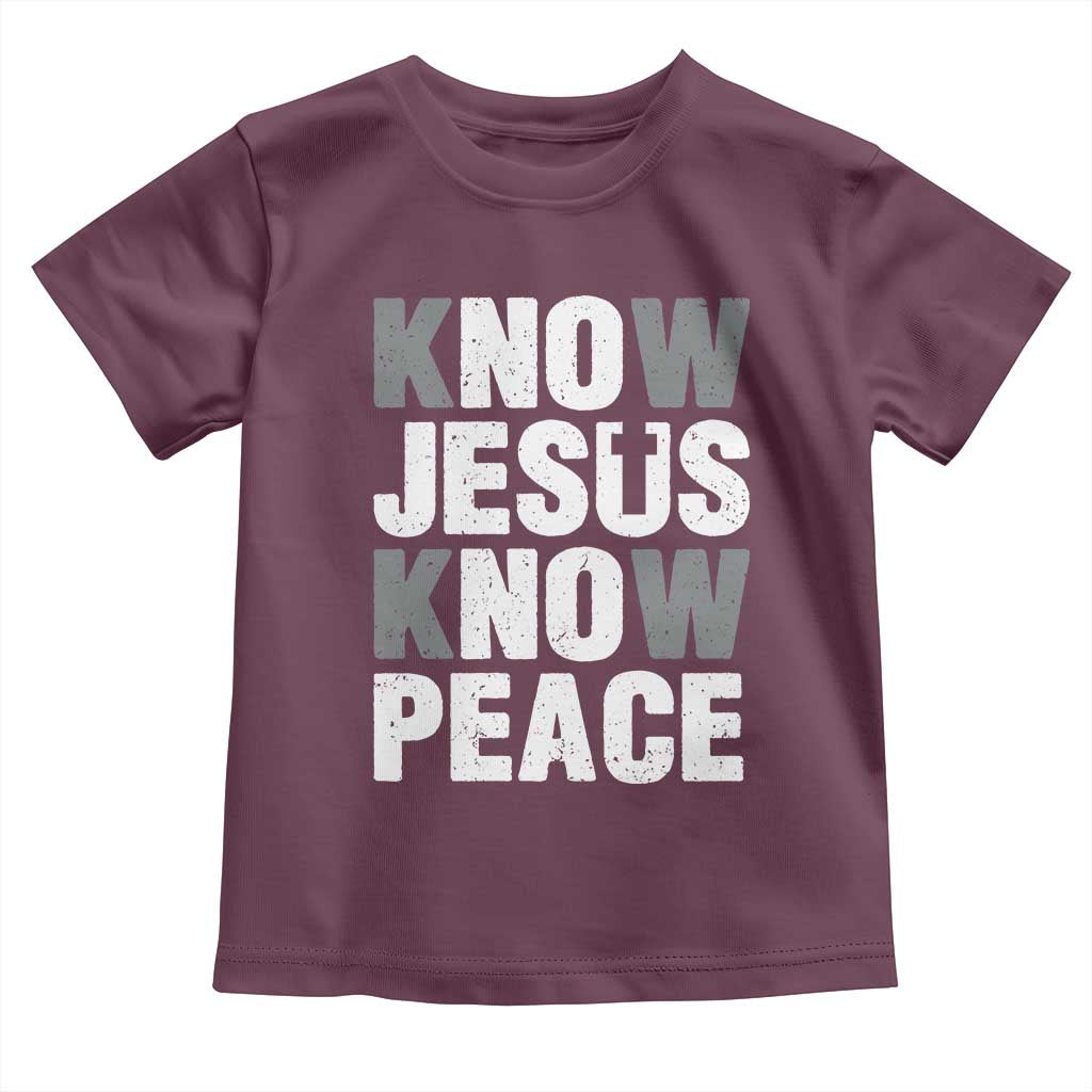 Christian Know Jesus Know Peace Toddler T Shirt Religion God Church Bible - Wonder Print Shop