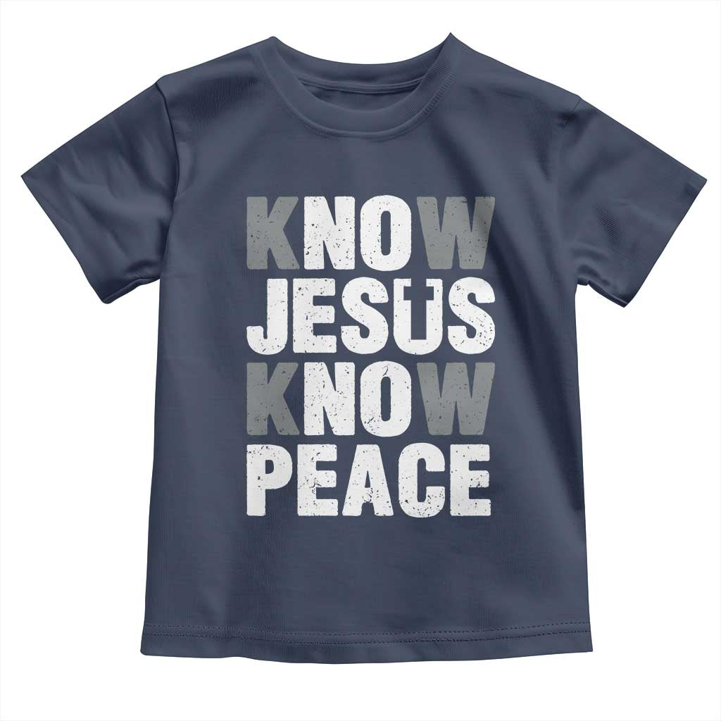 Christian Know Jesus Know Peace Toddler T Shirt Religion God Church Bible - Wonder Print Shop