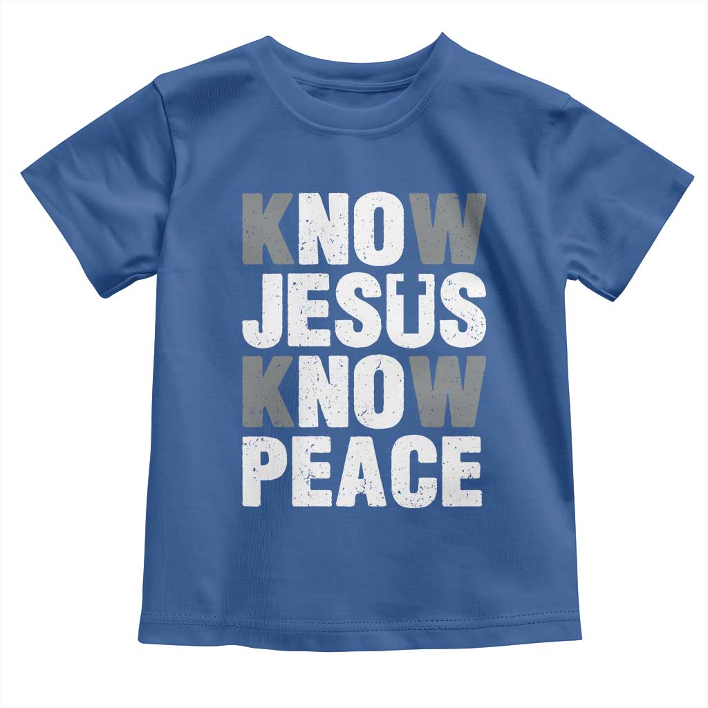 Christian Know Jesus Know Peace Toddler T Shirt Religion God Church Bible - Wonder Print Shop