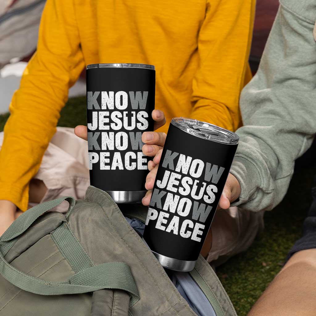 Christian Know Jesus Know Peace Tumbler Cup Religion God Church Bible - Wonder Print Shop
