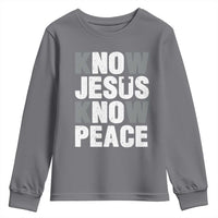 Christian Know Jesus Know Peace Youth Sweatshirt Religion God Church Bible - Wonder Print Shop