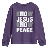 Christian Know Jesus Know Peace Youth Sweatshirt Religion God Church Bible - Wonder Print Shop