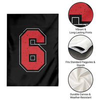 Number 6 Garden Flag Fan Varsity Sports Team 67 Jersey Number - Wonder Print Shop
