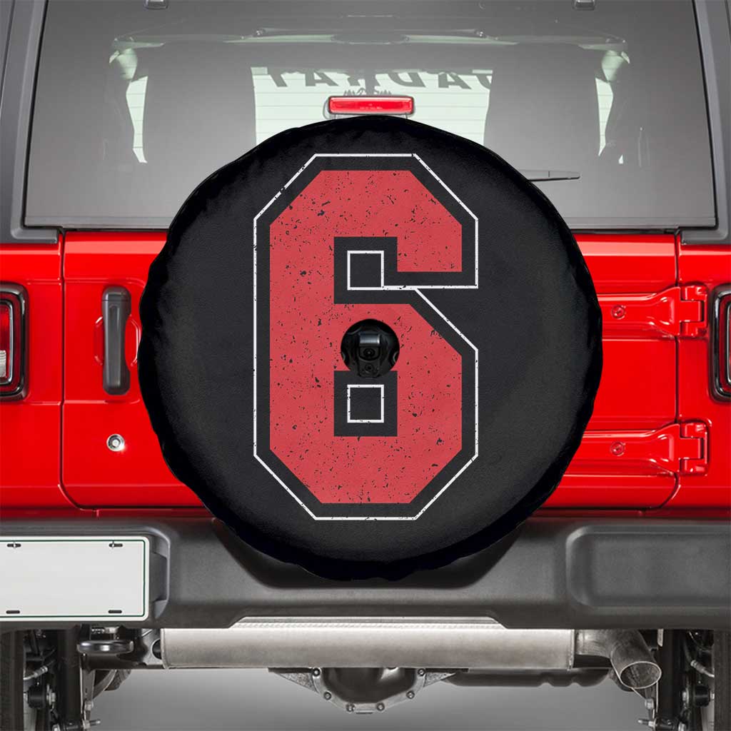 Number 6 Spare Tire Cover Fan Varsity Sports Team 67 Jersey Number - Wonder Print Shop