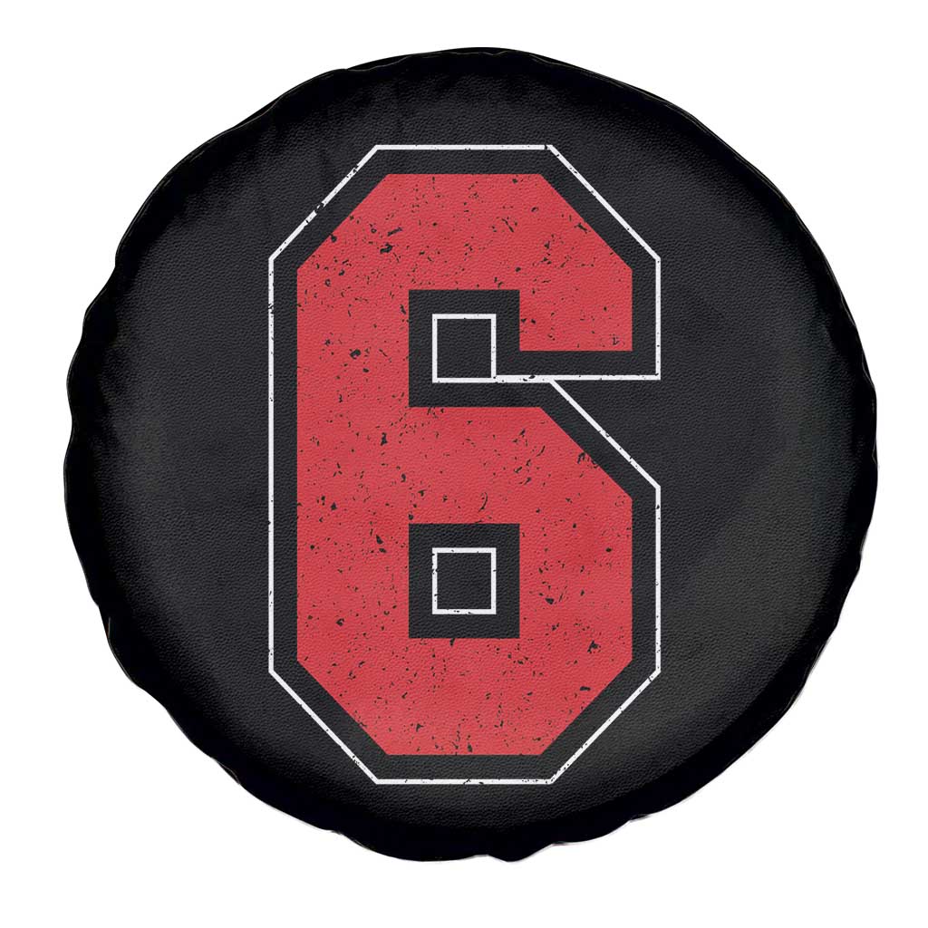 Number 6 Spare Tire Cover Fan Varsity Sports Team 67 Jersey Number - Wonder Print Shop