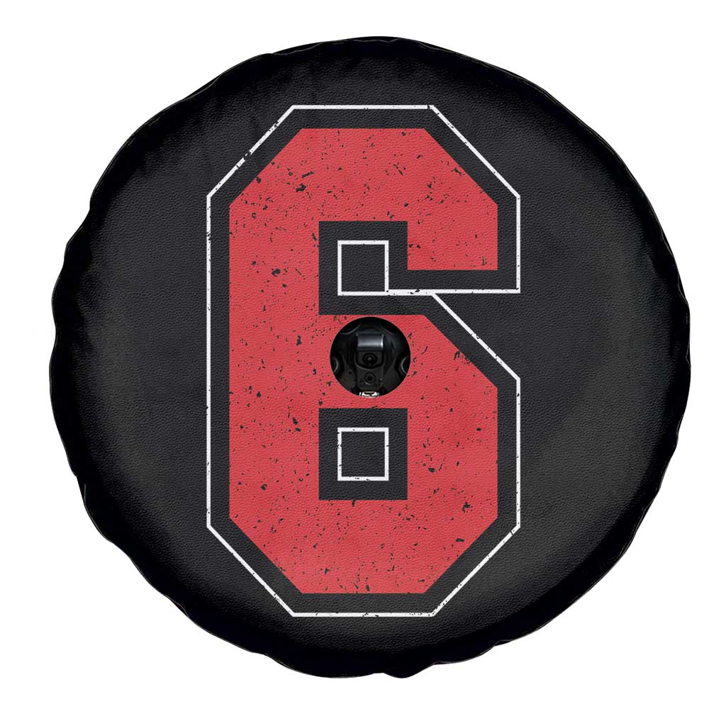 Number 6 Spare Tire Cover Fan Varsity Sports Team 67 Jersey Number - Wonder Print Shop