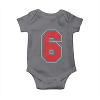 Number 6 Baby Onesie Fan Varsity Sports Team 67 Jersey Number - Wonder Print Shop
