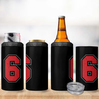 Number 6 4 in 1 Can Cooler Tumbler Fan Varsity Sports Team 67 Jersey Number - Wonder Print Shop