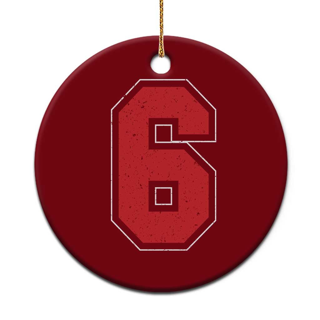 Number 6 Ceramic Ornament Fan Varsity Sports Team 67 Jersey Number - Wonder Print Shop