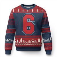 Number 6 Ugly Christmas Sweater Fan Varsity Sports Team 67 Jersey Number - Wonder Print Shop