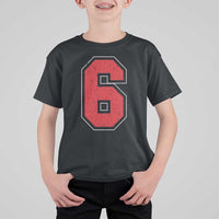 Number 6 T Shirt For Kid Fan Varsity Sports Team 67 Jersey Number - Wonder Print Shop