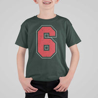 Number 6 T Shirt For Kid Fan Varsity Sports Team 67 Jersey Number - Wonder Print Shop