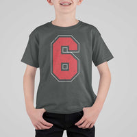 Number 6 T Shirt For Kid Fan Varsity Sports Team 67 Jersey Number - Wonder Print Shop