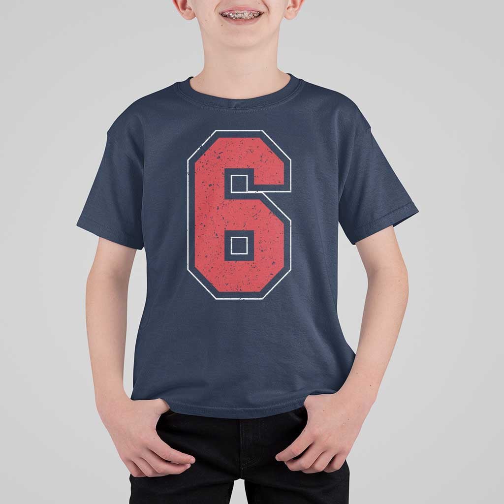Number 6 T Shirt For Kid Fan Varsity Sports Team 67 Jersey Number - Wonder Print Shop