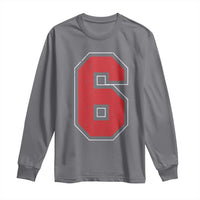 Number 6 Long Sleeve Shirt Fan Varsity Sports Team 67 Jersey Number - Wonder Print Shop