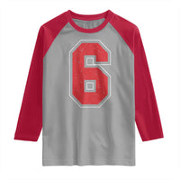 Number 6 Raglan Shirt Fan Varsity Sports Team 67 Jersey Number - Wonder Print Shop